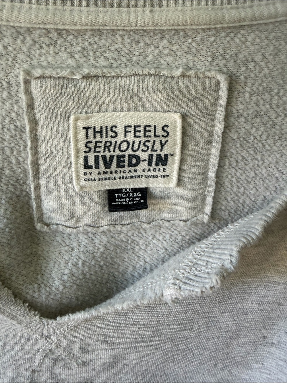 American Eagle This Feels Seriously Lived-In Sweatshirt Gray Medium - Picture 3 of 3
